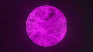 Rosa esfera com fumaça dentro. Magia esfera com névoa. hd esfera com partícula. video