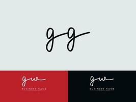 inicial gg logo icono, minimalista gg moderno lujo firma logo vector