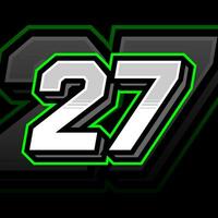 Simple And Shiny Racing Twenty Seven Number Vector Clipart Decal Design