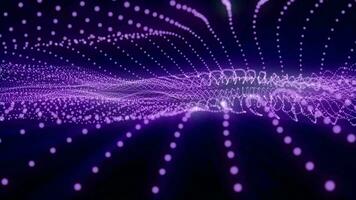 Double abstract energy fields in violet color. Bright animation of moving waves. video