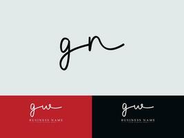 Initial Gn Logo Icon, Minimalist GN Modern Luxury Signature Logo vector