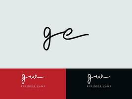 Initial Ge Logo Icon, Minimalist GE Modern Luxury Signature Logo vector