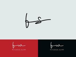Initial Fs Letter Logo, Signature FS Logo Icon Design vector
