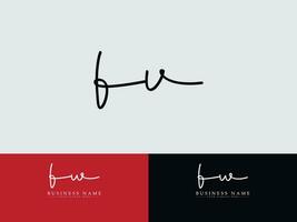 Initial Fu Letter Logo, Signature FU Logo Icon Design vector