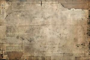 old paper textures perfect background with space for your text or image, Newspaper paper grunge vintage old aged texture background, AI Generated photo