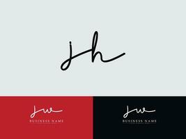 Luxury Jh Signature Logo, Letter JH Logo Icon Vector For Business