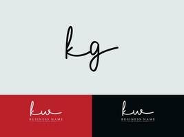 Monogram KG Logo Art, Luxury Kg Signature Letter Logo For Your Shop vector