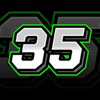 Simple And Shiny Racing Thirty Five Number Vector Clipart Decal Design