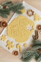 Christmas baking, gingerbread cookies photo