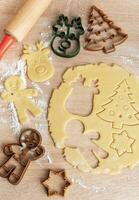 Christmas baking, gingerbread cookies photo