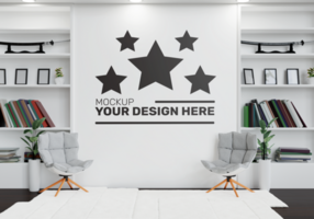 wall mockup in a simple and attractive bedroom for business use psd