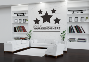 wall mockup in a simple and attractive bedroom for business use psd