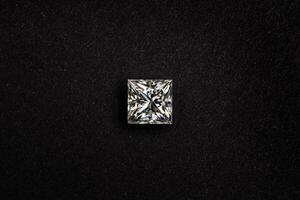 Diamond on black background photo