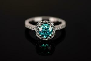 Emerald Ring on Black Background photo