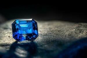 Blue Diamond on Dark Natural Stone photo