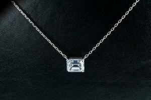 White Gold Diamond Pendant Necklace photo