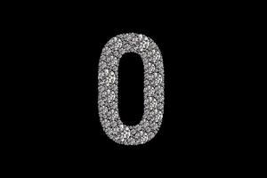 Number zero from diamonds photo