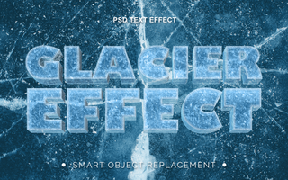 3d realista congelado hielo texto efecto psd