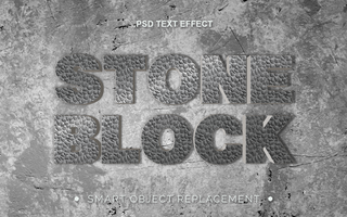 3D Realistic Concrete Stone Text Effect psd