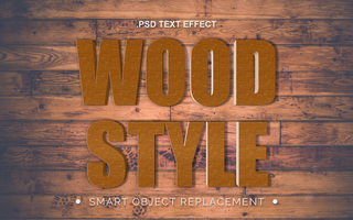 3d psd realista madeira borda textura texto efeito