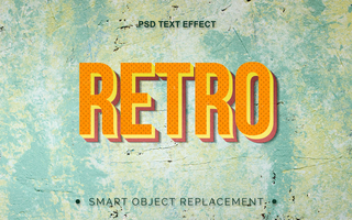 3D Realistic Retro Vintage Text effect psd