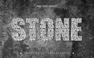 3D Realistic Concrete Stone Text Effect psd