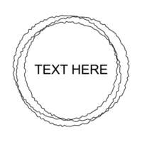 rough circle black line with copy space on a transparetn background. black and white circle isolated abstract circle frame. png