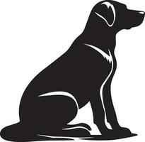 Dog Sitting Pose vector silhouette illustration black color 9