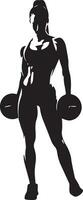 Woman Doing Gym Vector silhouette illustration black color