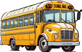 School Bus Cartoon Graphic AI Generative png