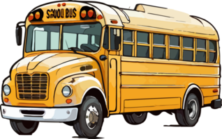 School Bus Cartoon Image AI Generative png