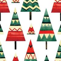 seamless Christmas pattern with fir trees in Scandinavian style. festive print minimalism. vector