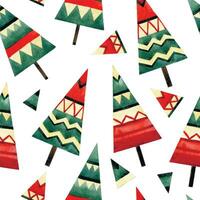 seamless Christmas pattern with fir trees in Scandinavian style. festive print minimalism. vector