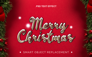 3d réaliste Noël thème hiver texte effet psd