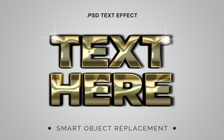 3d réaliste brillant brillant texte effet psd