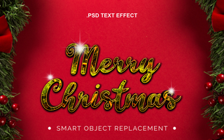 3d réaliste Noël thème hiver texte effet psd