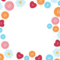 Square background made of colorful buttons for sewing vector