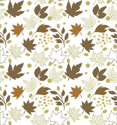 Vector autumn seamless pattern with falling leaves. Botanical repeated texture with floral elements for the fall season. Fall print with foliage. Natural background. Maple, oak, and chestnut leaves