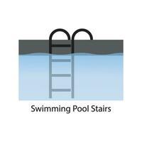 Swimming pool stairs icon vector