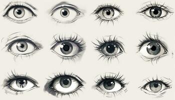 sketches eyes set photo