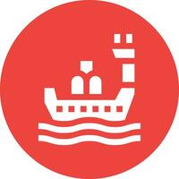 Drilling Boat Vector Icon Design Illustration