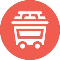 Coal Trolley Vector Icon Design Illustration