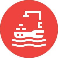 Cargo Ship Vector Icon Design Illustration