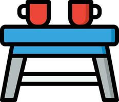 Tea Table Vector Icon Design Illustration