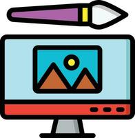 Digital Art Vector Icon Design Illustration