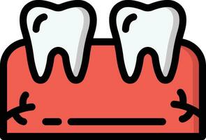 ilustración de diseño de icono de vector de dientes