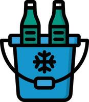 Ice Bucket Vector Icon Design Illustration