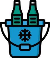 Ice Bucket Vector Icon Design Illustration