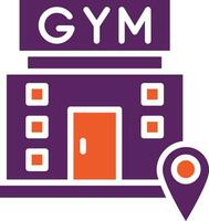 ilustración de diseño de icono de vector de ubicación de gimnasio