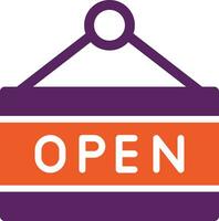 Open Sign Vector Icon Design Illustration